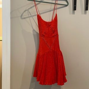Red Orange Mini Summer Dress
